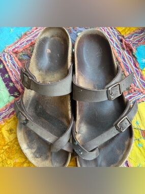 Birkenstock Brown Two-Strap Sandals